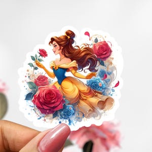 Belle Sticker, Disney Beauty & Beast Decal, Princess Sticker, Beast Sticker