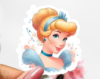 Pegatina de Cenicienta de Disney, pegatina de princesa