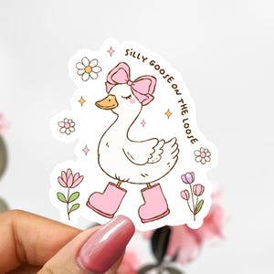 Silly Goose Duck Sticker, On The Loose, Duck Goose Geese Sticker Decal