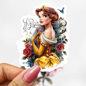 Belle Sticker, Disney Beauty & Beast Decal, Princess Sticker