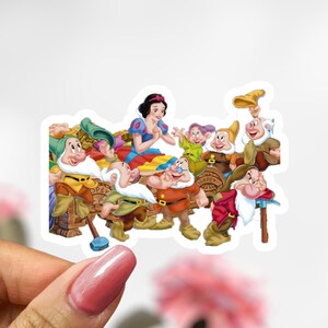 Snow White & Seven Dwarfs Sticker, Disney Sticker Decal, Snow White Sticker