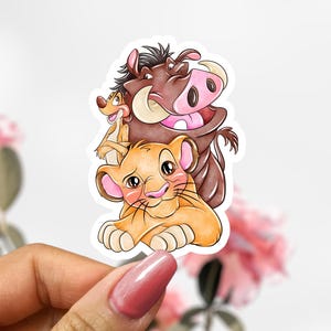 Lion King Simba, Pumbaa, Timon Sticker, Lion King Sticker