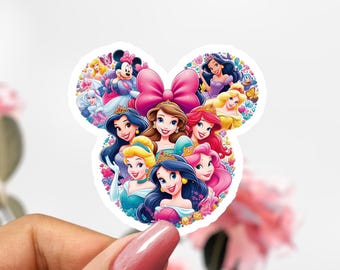 Princesses Mouse Ears Sticker, Disney Princess Sticker Decal