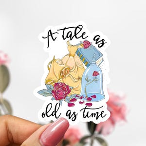 Tale as Old As Time Belle Sticker, Disney Beauty & Beast Decal, Princess Sticker