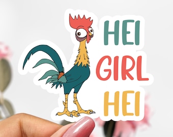 Hei Hei Moana Sticker, Disney Hei Girl Hei Moana Decal, Chicken  Sticker