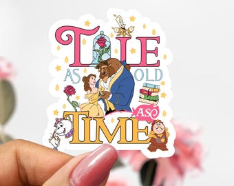 Tale as Old As Time Belle Sticker, Disney Beauty & Beast Decal, Princess Sticker