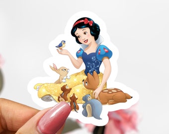 Snow White and Friends Sticker, Cartoon Disney Sticker Decal, Princess Snow White Sticker