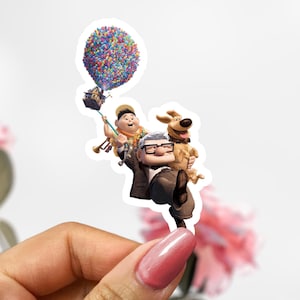 Up Movie Sticker, Carl, Russel and Dug Sticker, Our Adventure