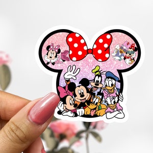 Disney Minnie Mouse Ears Sticker, Cute Pink Bow Disney Sticker Decal