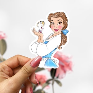 Belle Sticker, Disney Beauty & Beast Decal, Princess Sticker