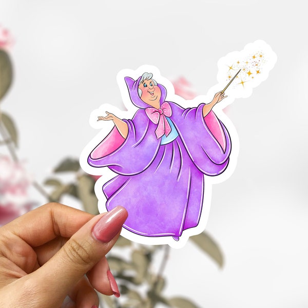 Cinderella Fairy Godmother Sticker, Bibbidi Bobbidi Boo Sticker