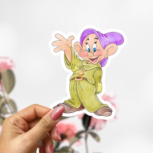 Seven Dwarfs Dopey Sticker, Disney Sticker Decal, Snow White Dopey Sticker