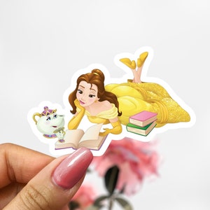 Belle Sticker, Disney Beauty & Beast Decal, Princess Sticker
