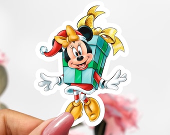 Julklapp Minnie Mouse-klistermärke, Disney-klistermärke