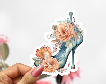 Disney Cinderella Shoe Slipper Sticker, Cinderella Shoe Sticker Decal,