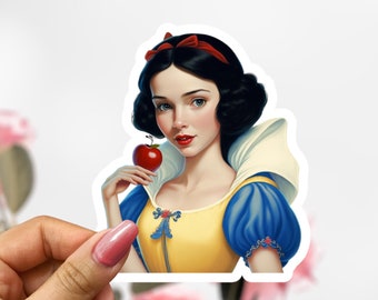 Snow White Vinyl Sticker, Waterproof Cartoon Decal