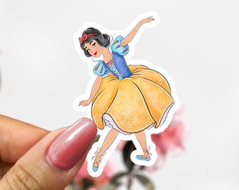 Snow White Ballet Sticker,  Cartoon Disney Sticker Decal, Princess Snow White Sticker