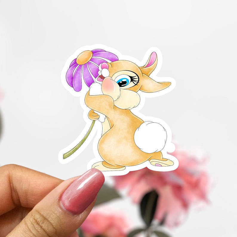 Grumpy Thumper Rabbit Sticker Thumper Bambi Sticker, Rabbit Sticker Decal, Disney Thumper Bunny ...