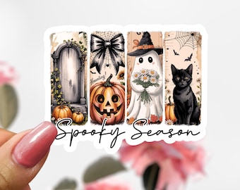 Cute Halloween Spooky Season Sticker, Pumpkin, Ghost, Sticker