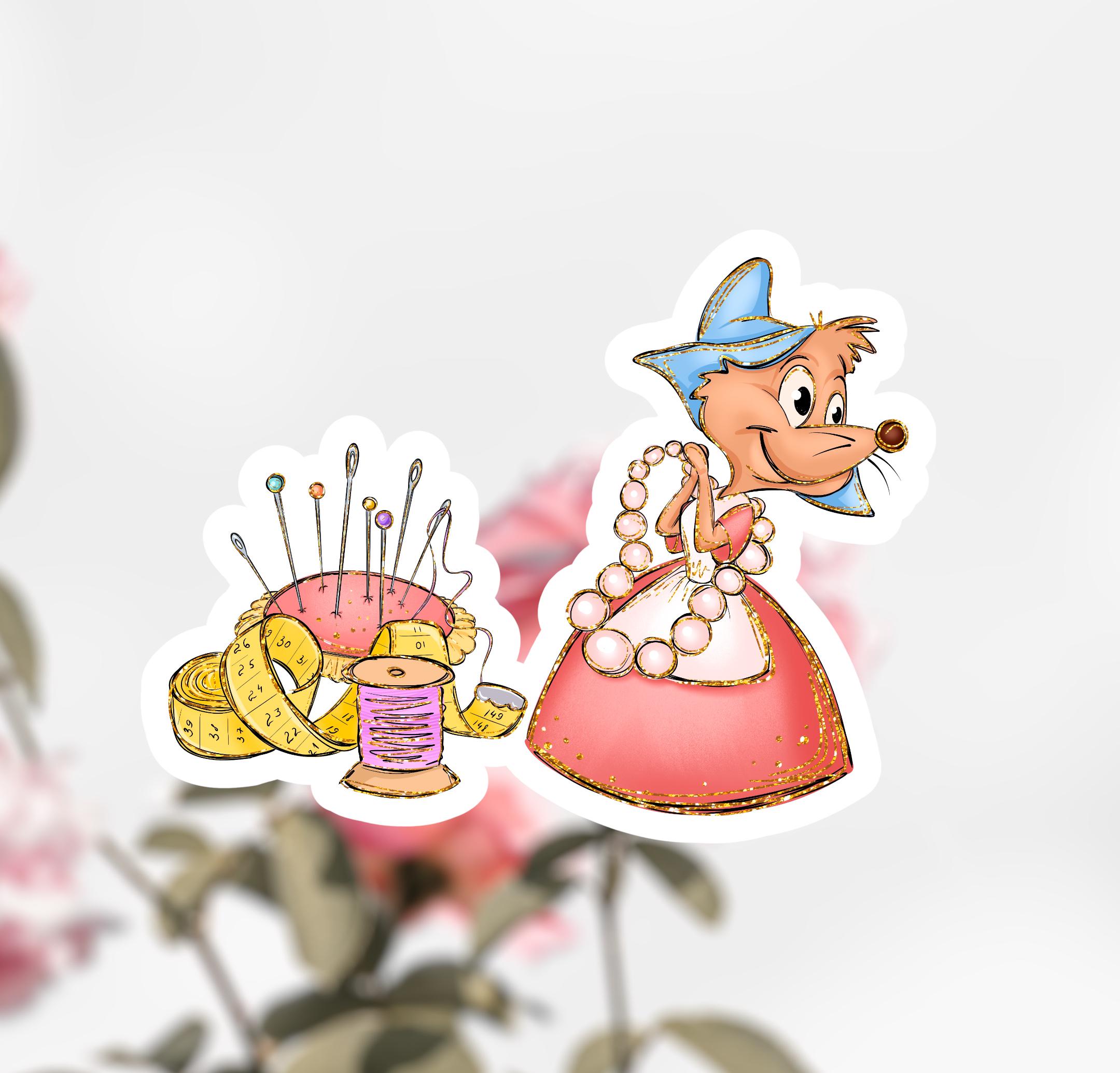 Cinderella’s Perla Mice Sticker, Disney Mouse Sticker, Cinderella ...