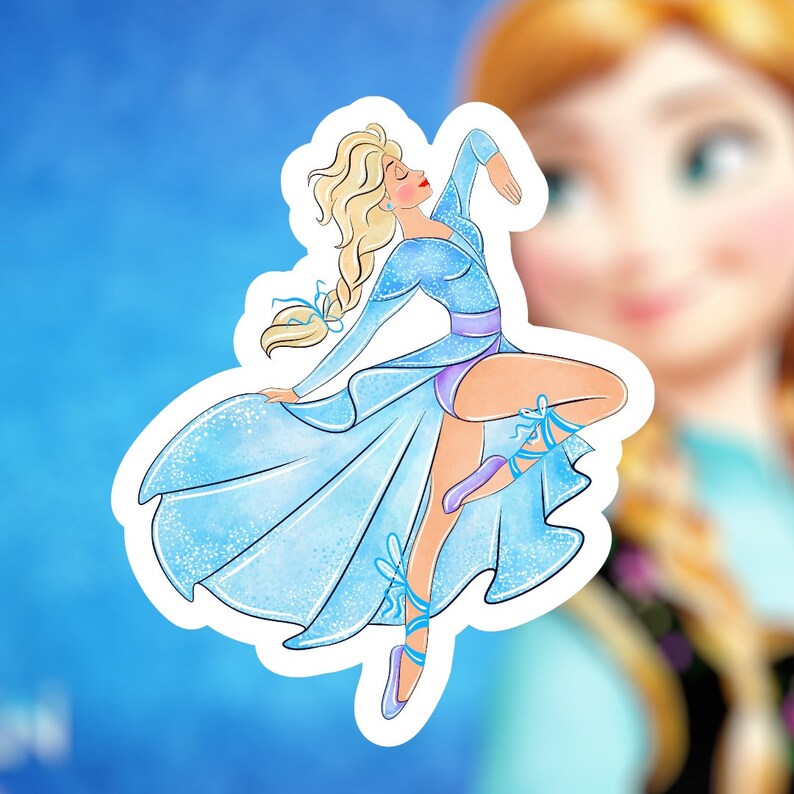 Frozen Elsa Ballet Sticker, Disney Elsa Sticker Decal - Etsy