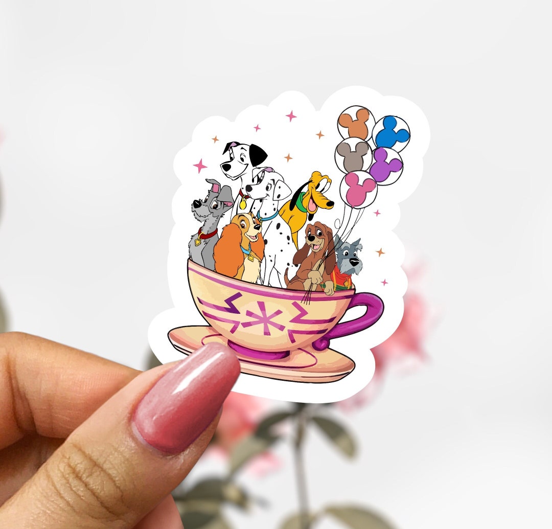 101 Dalmatians Sticker, Disney Dogs Sticker Decal, Tea Cup Sticker - Etsy