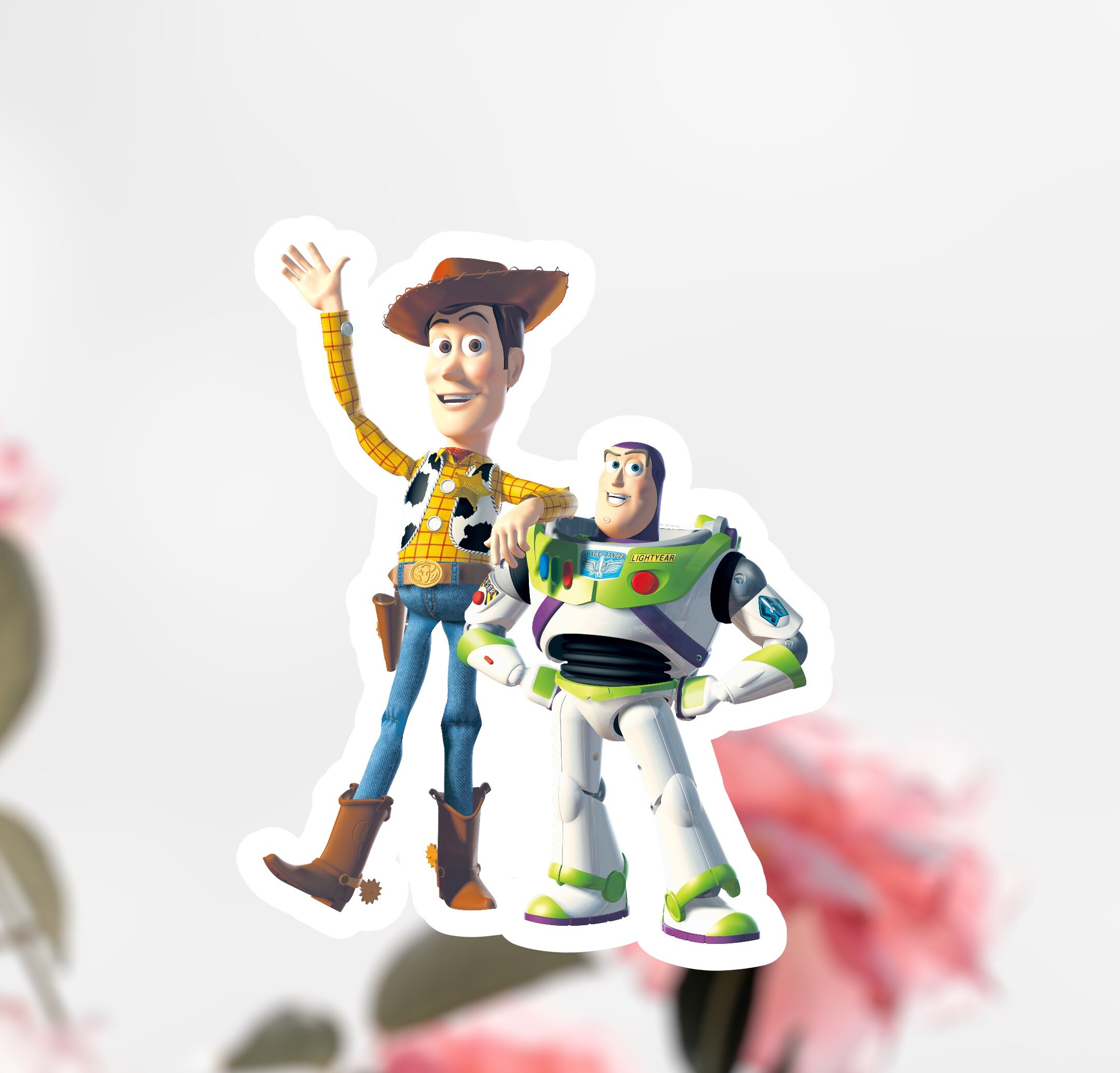 Stickers Sol Toy Story – Buzz Et Woody – 8 Marches à Pied – Personnalisables