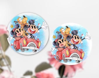 Mickey & Minnie, Pluto, Car Coasters, Disney Coasters - Etsy