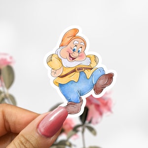 Seven Dwarfs Happy Sticker, Disney Sticker Decal, Snow White Happy Sticker