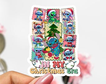 Christmas Lilo & Stitch Sticker, Disney Stitch Decal,
