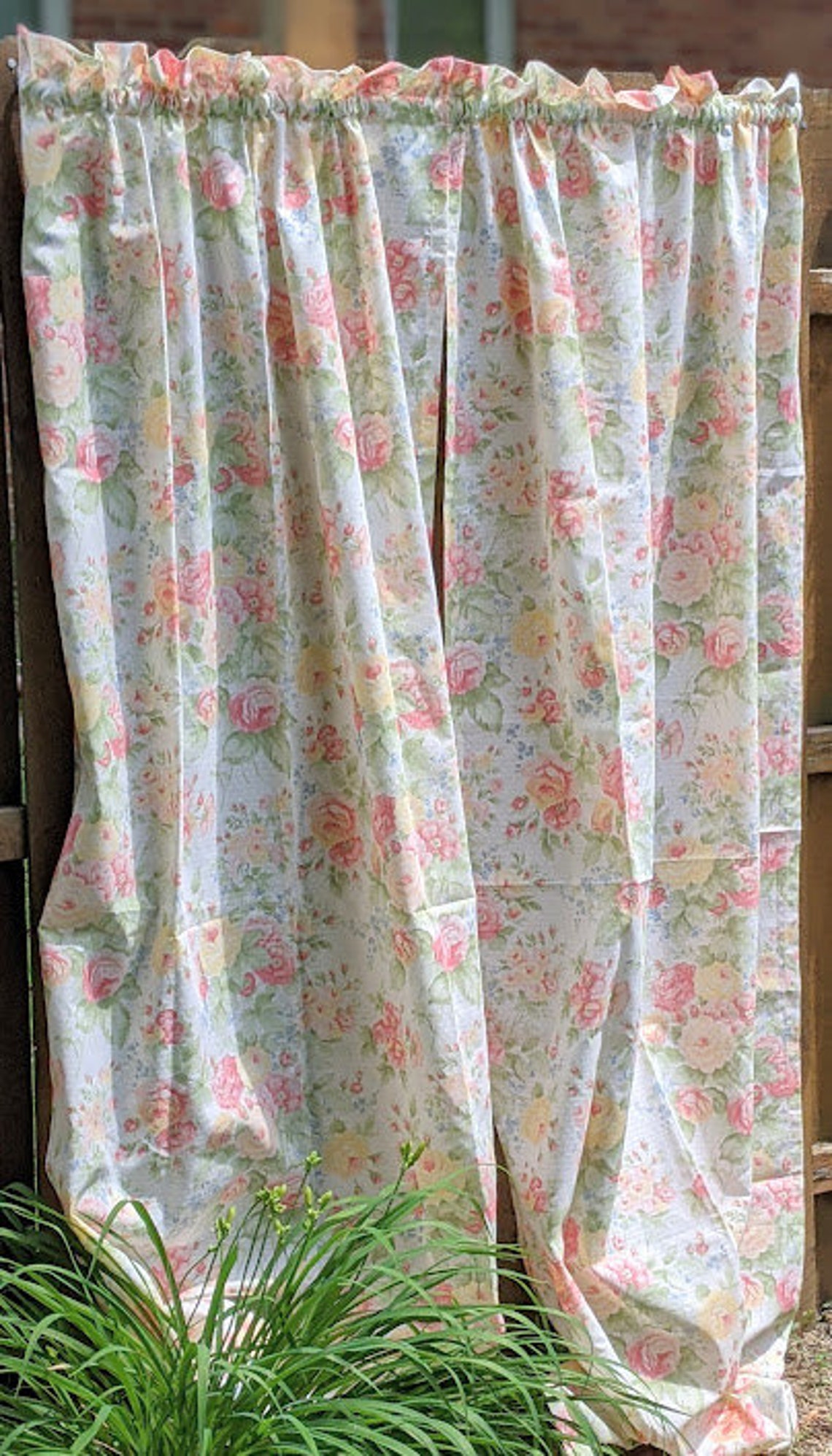 Vintage Curtains Martha Stewart Pair of Floral Curtains 41 | Etsy