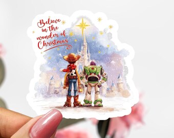 Disney Woody and Buzz Lightyear Christmas Sticker, Woody Sticker, Buzz Lightyear Sticker, Toy Story Decal