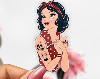 Transparent Tattoo Snow White Sticker, Princess Tattoo Sticker