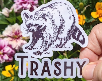 Trashy Panda Raccoon Sticker, Raccoon Decal