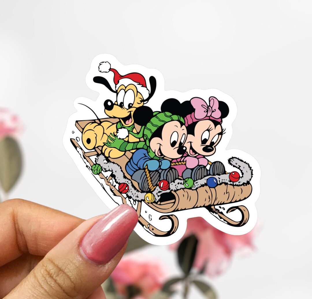 Baby Mickey & Minnie Mouse Sticker, Christmas Disney Sticker Decal - Etsy