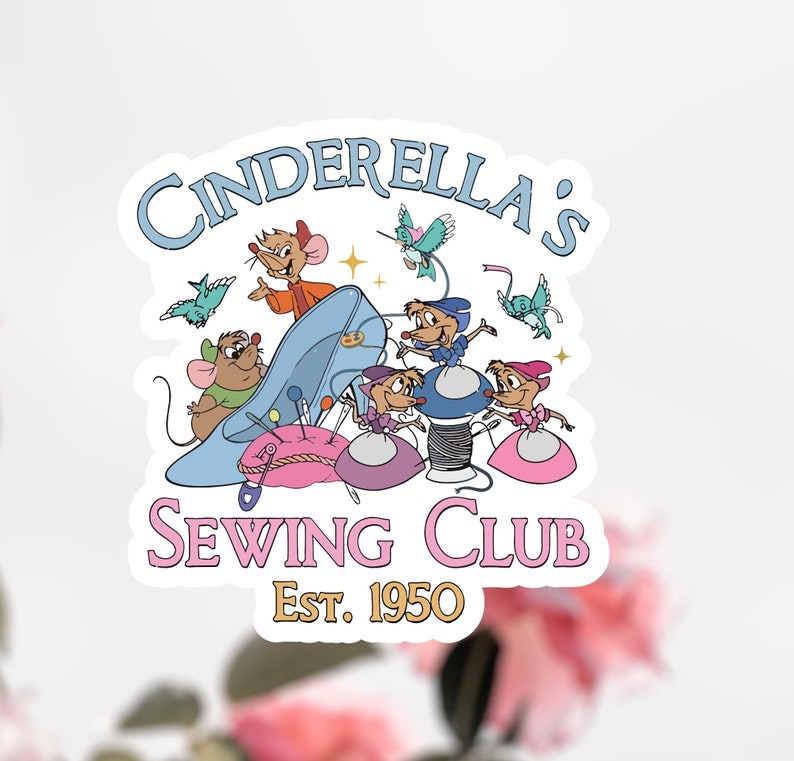 Disney Cinderella’s Sewing Club Sticker, Princess Sticker Decal - Etsy