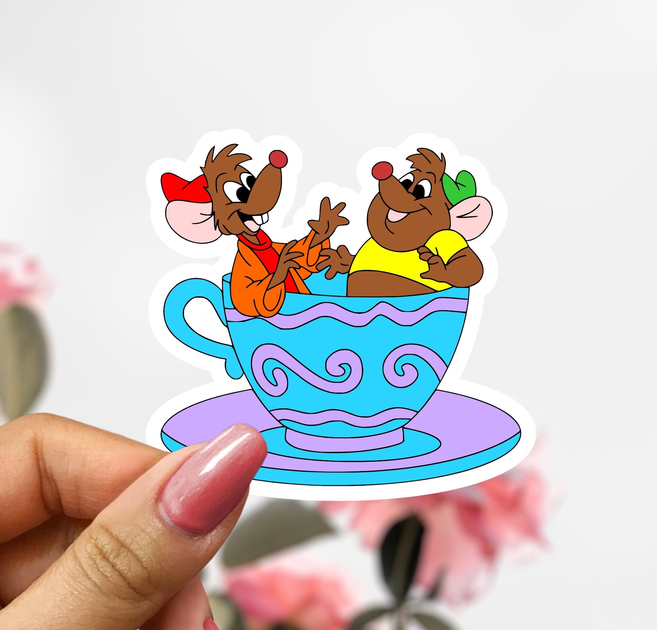 Cinderella Mice Teacup Sticker, Mice Sticker, - Etsy