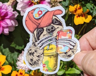 Cute Sloth Sticker, Animal Sticker Decal