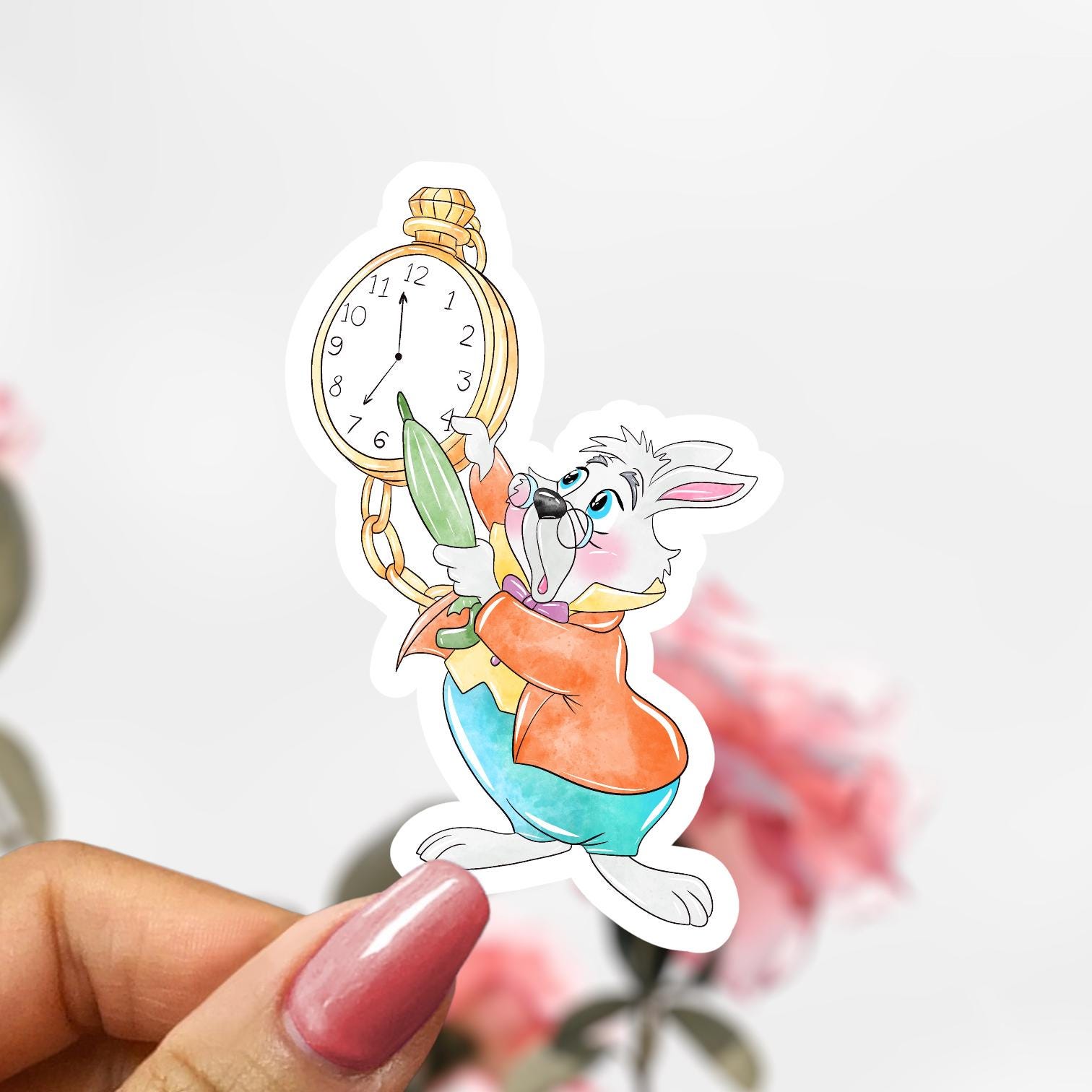 Alice in Wonderland White Rabbit Sticker, Disney Alice Decal, - Etsy