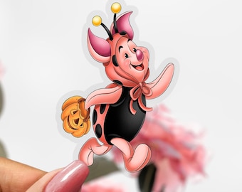 Transparent Halloween Winnie the Pooh Piglet Sticker, Winnie the Pooh Sticker Decal