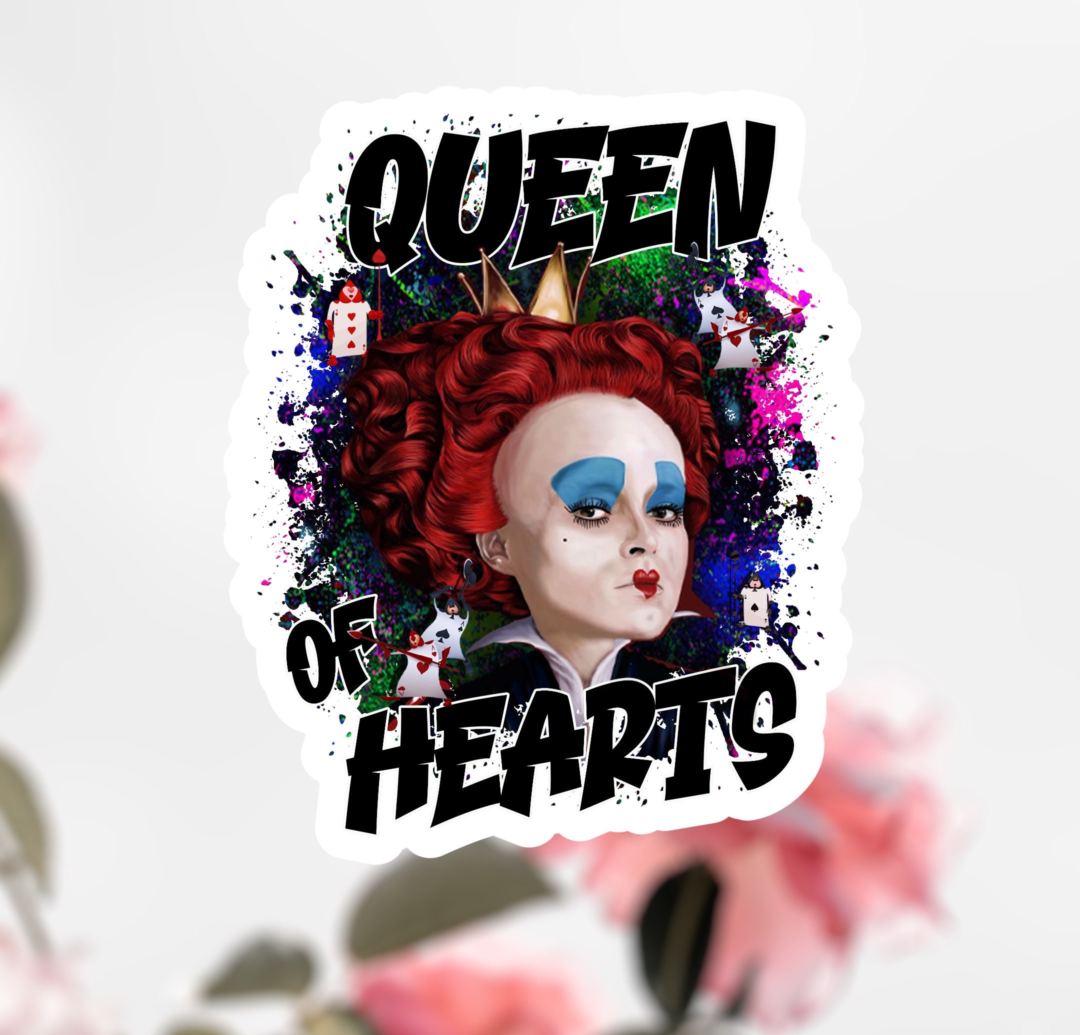 Queen of Hearts Sticker, Disney Evil Villian Decal, Alice in Wonderland ...