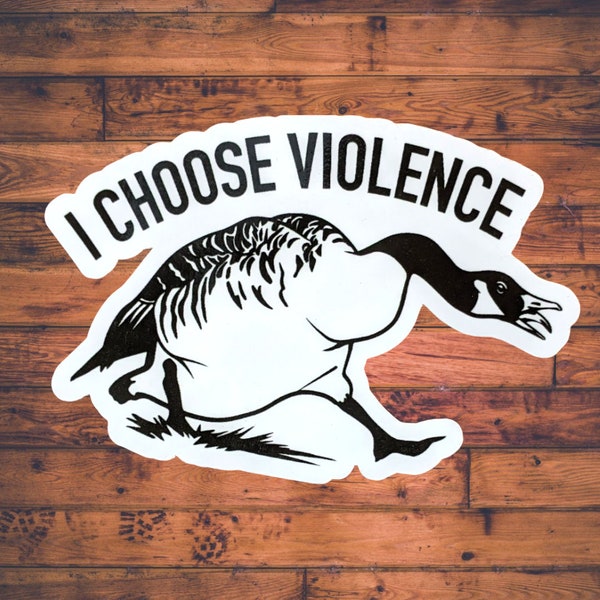 Duck Choose Violence Sticker, Duck Sticker Decal