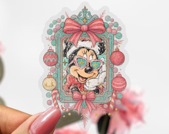 Genomskinlig juldekal med Minnie Mouse, Disney-dekal