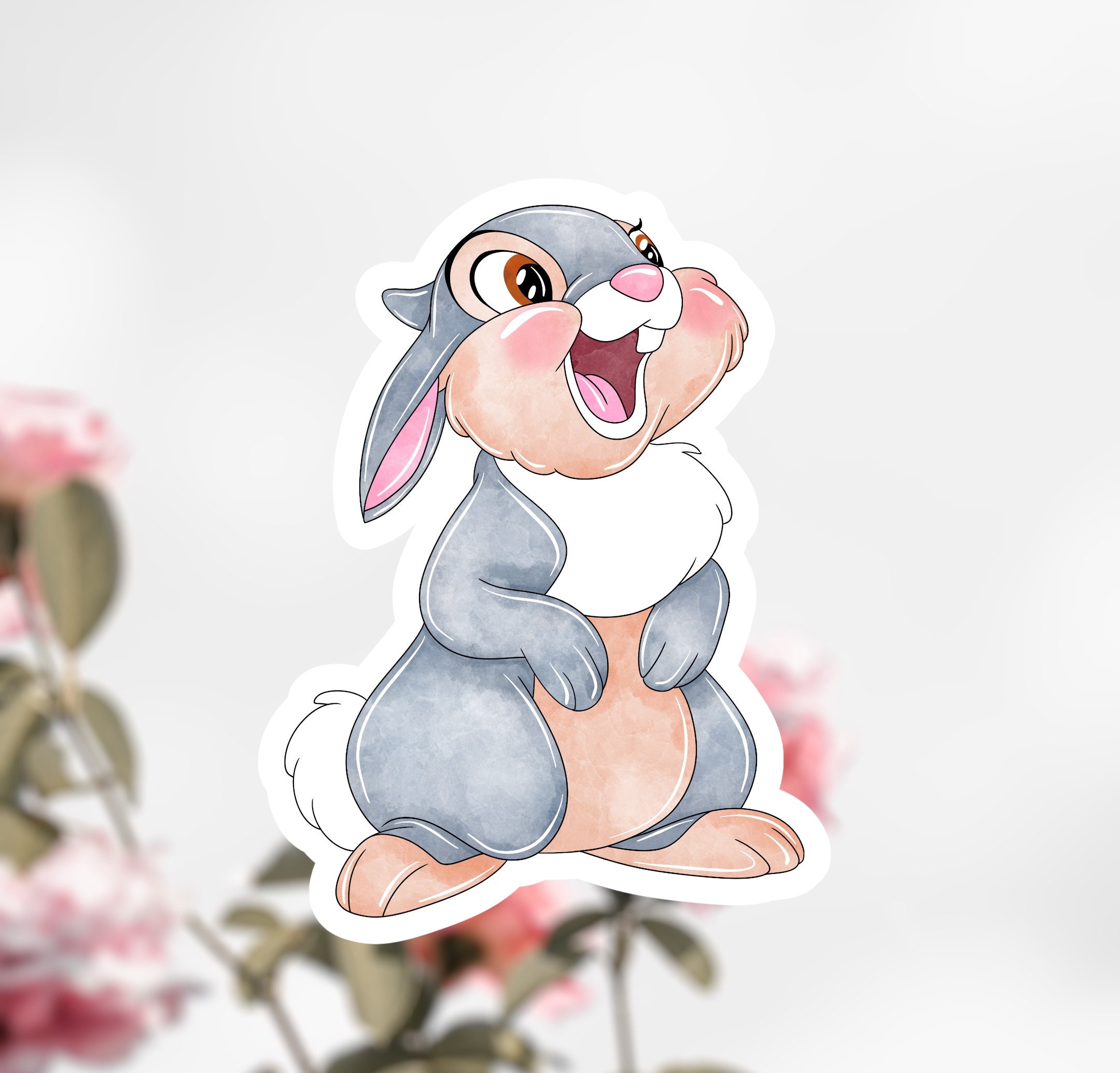 Grumpy Thumper Rabbit Sticker Thumper Bambi Sticker, Rabbit Sticker Decal, Disney Thumper Bunny ...