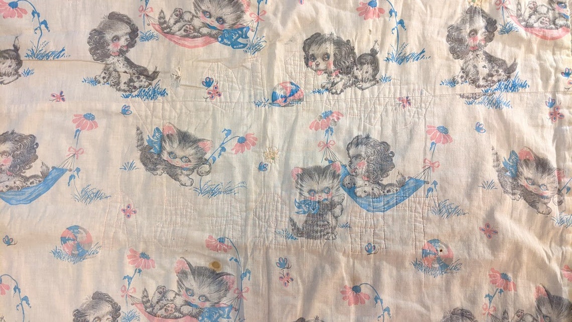 Vintage Crib Blanket Very Old Lightweight Crib Blanket Etsy