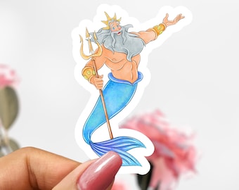 Disney Ariel King Triton Sticker, Under the Sea Sticker, Little Mermaid