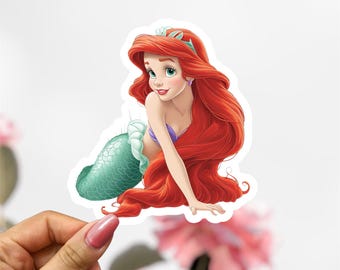 Disney Ariel Vinyl Sticker, Waterproof Little Mermaid Decal
