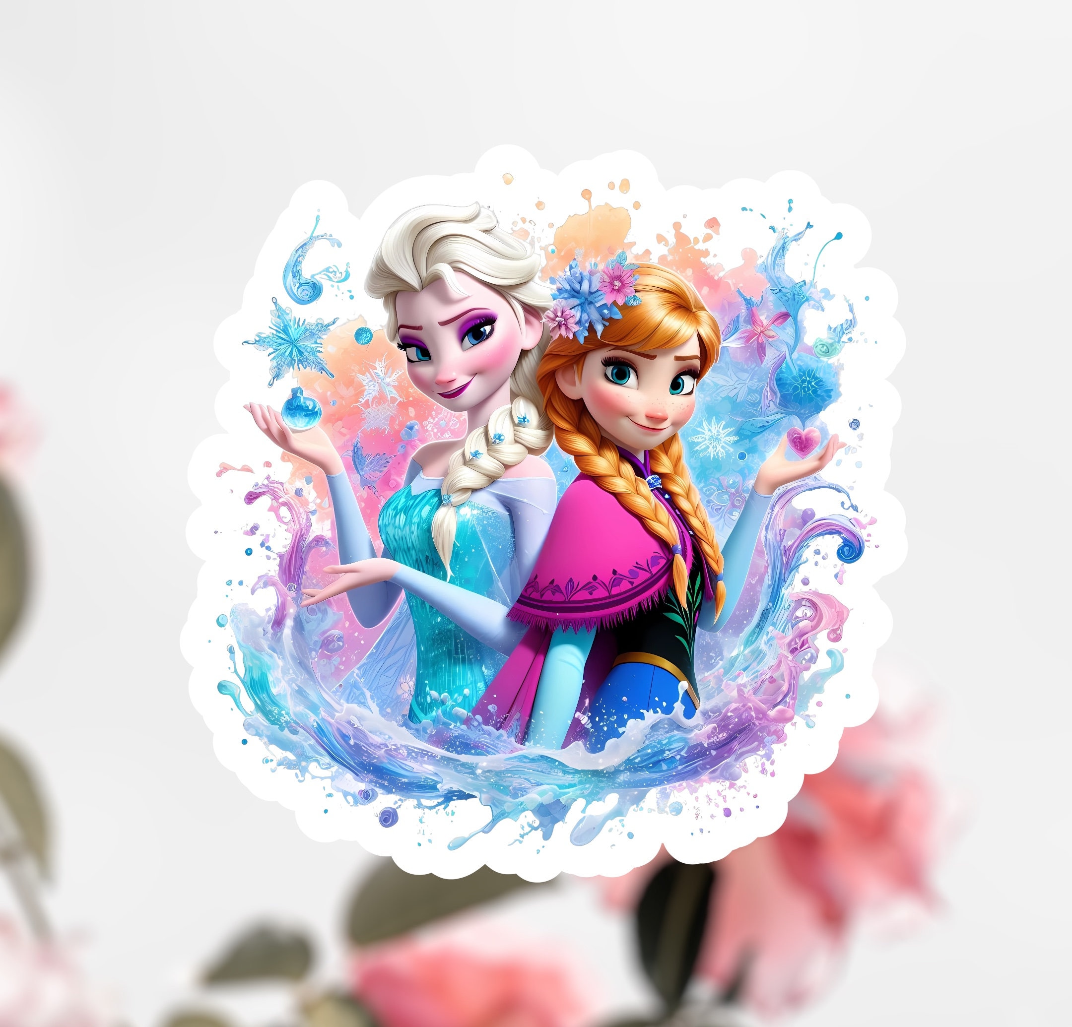 Frozen Elsa Sticker, Disney Anna & Elsa Sticker Decal - Etsy