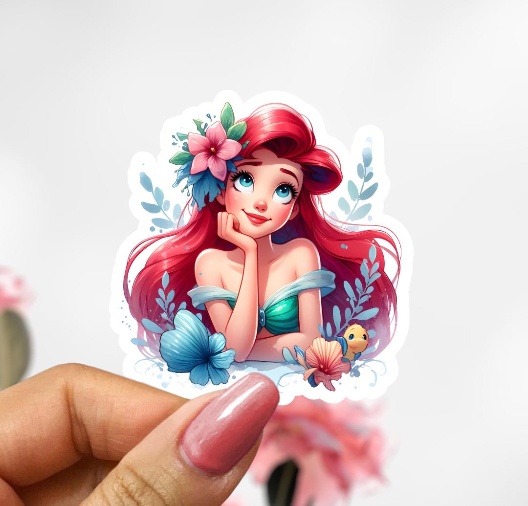 Ariel Sticker, Little Mermaid Ariel Under the Sea Sticker Decal - Etsy