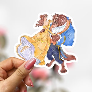 Belle Sticker, Disney Beauty & Beast Decal, Princess Sticker, Beast Sticker